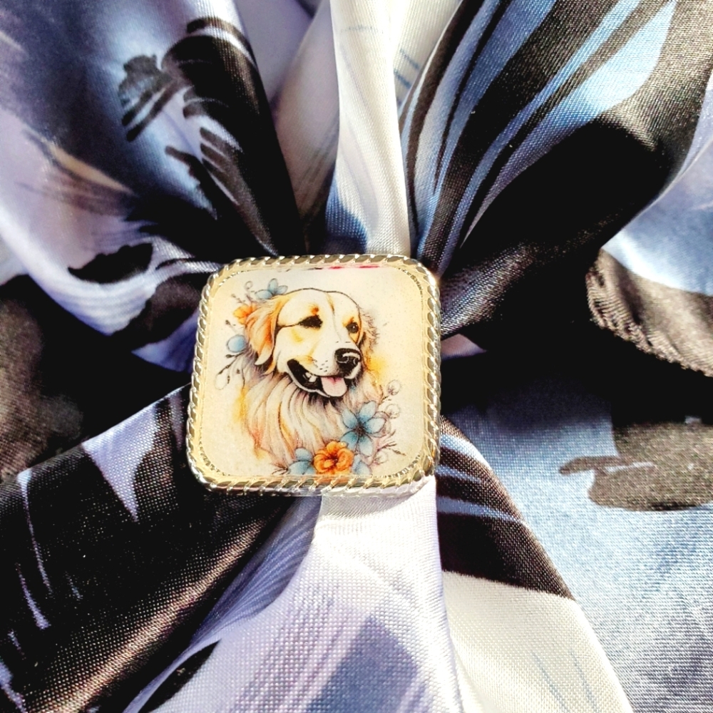 Western scarf slide,scarf slide bling concho, wild rag slides, Dog scarf slides